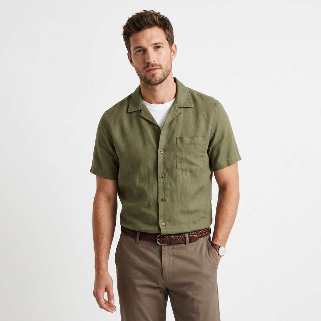 Camisa Manga Corta Oliva