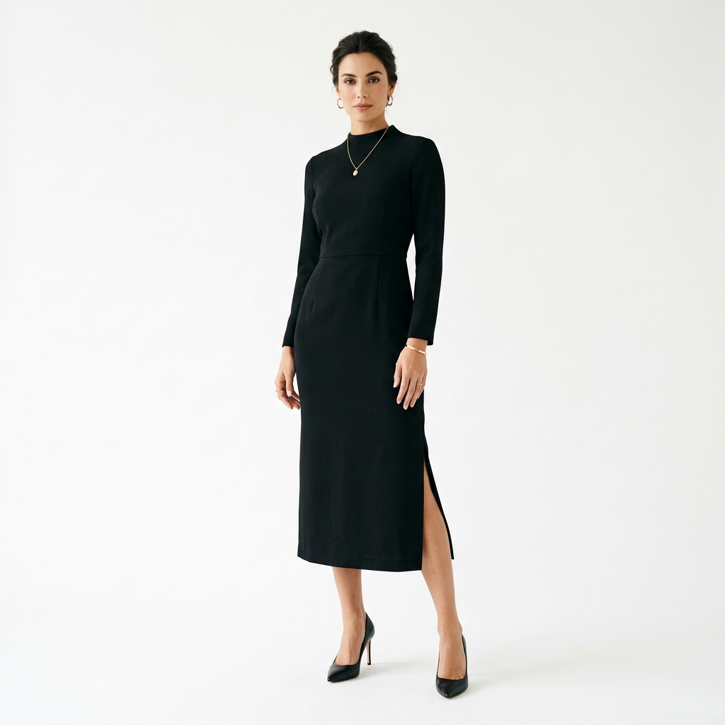 Vestido Negro Midi