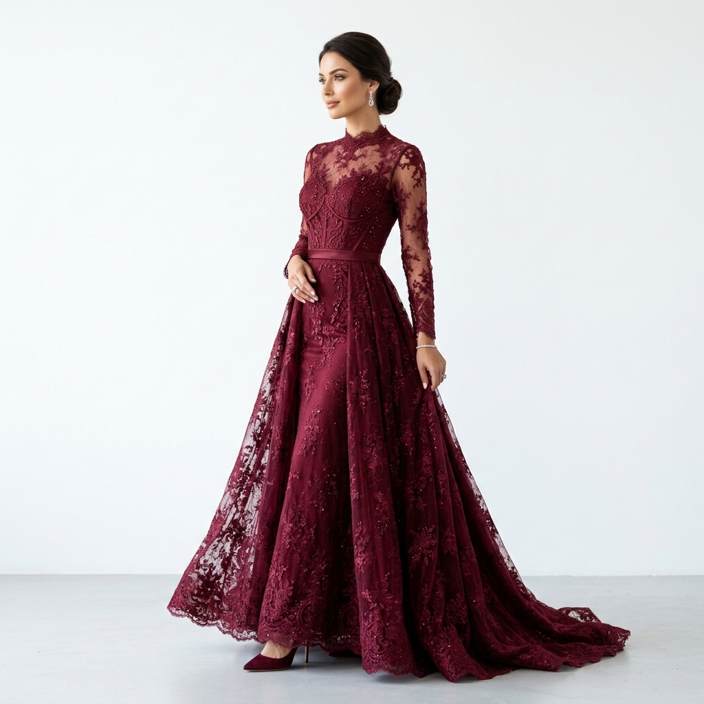 Vestido Gala Borgoña